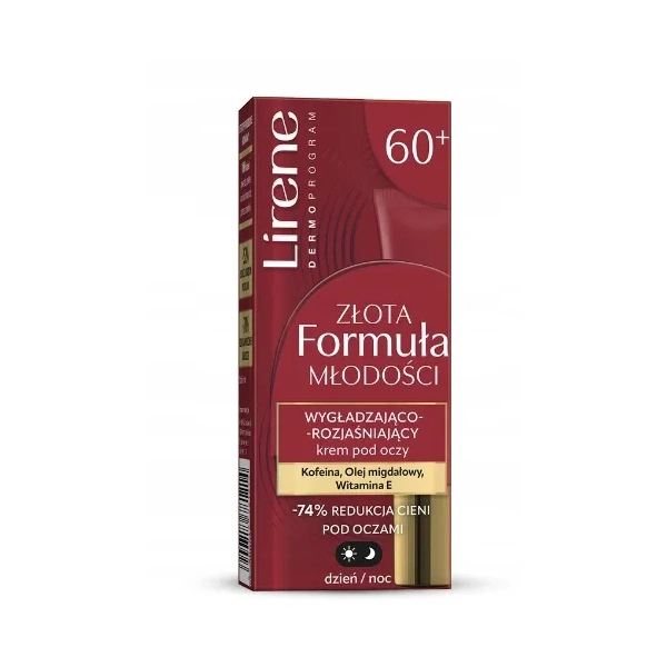 LIRENE Złota Formuła Młodości krem pod oczy 60+ wygładz-rozjaśniający 15ml