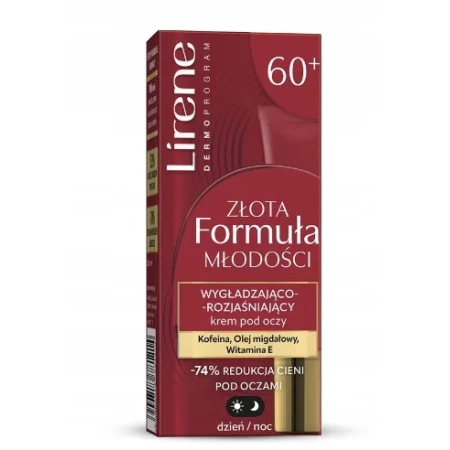 LIRENE Złota Formuła Młodości krem pod oczy 60+ wygładz-rozjaśniający 15ml