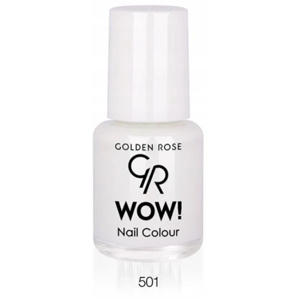 GOLDEN ROSE Wow Nail Color mini lakier do paznokci 501 biały 6ml