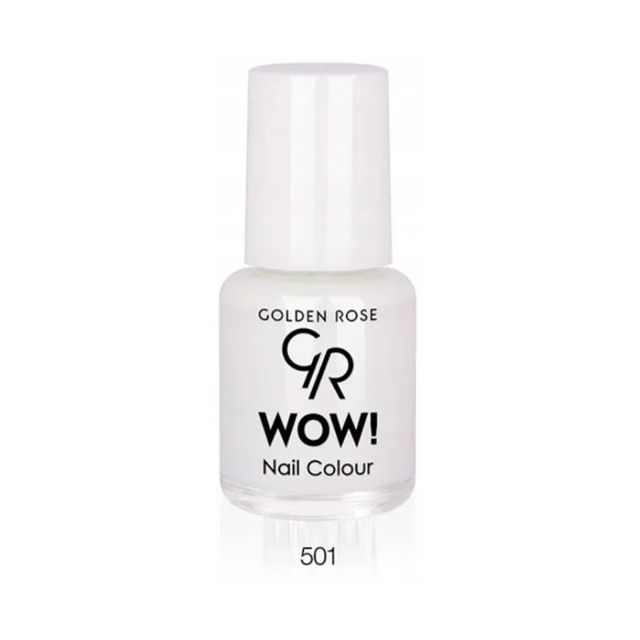 GOLDEN ROSE Wow Nail Color mini lakier do paznokci 501 biały 6ml