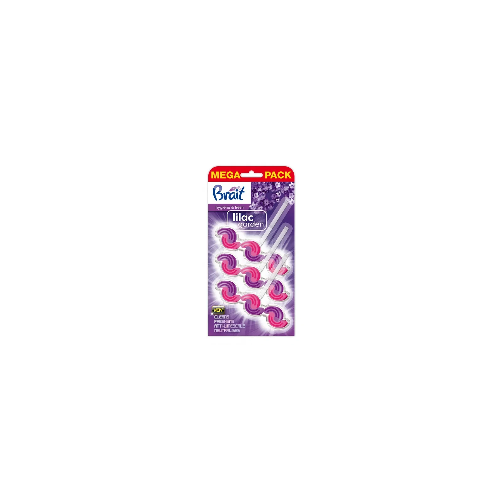 BRAIT Hygiene & Fresh 2-fazowa kostka do WC Lilac Garden 3x45g