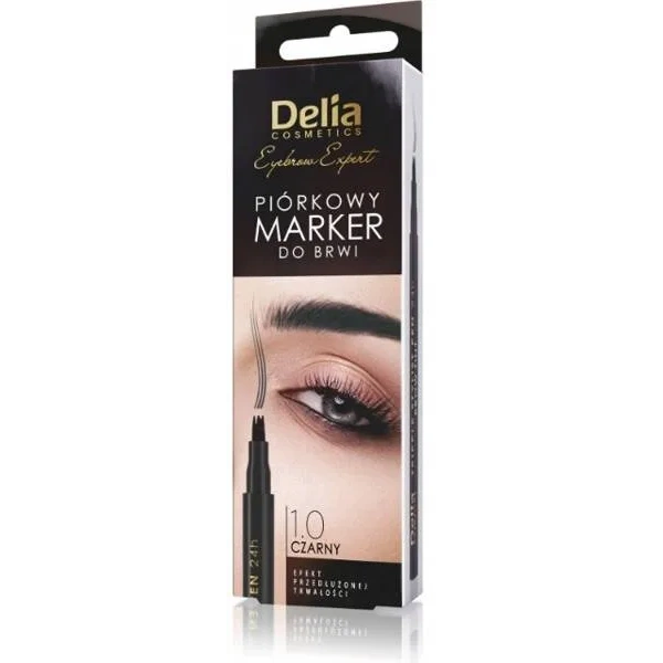 DELIA Eyebrow Expert piórkowy marker do brwi 1.0 Czarny 1,3g 