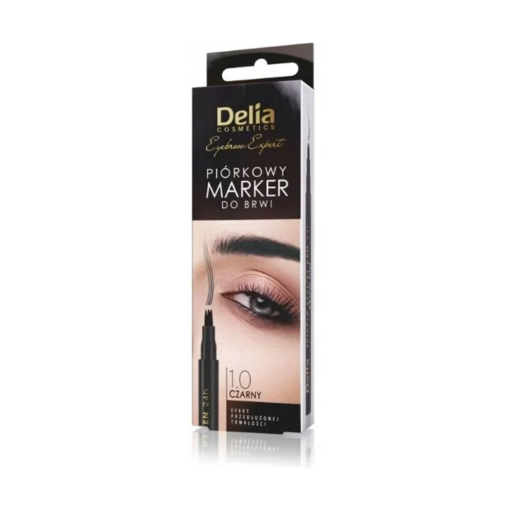DELIA Eyebrow Expert piórkowy marker do brwi 1.0 Czarny 1,3g 