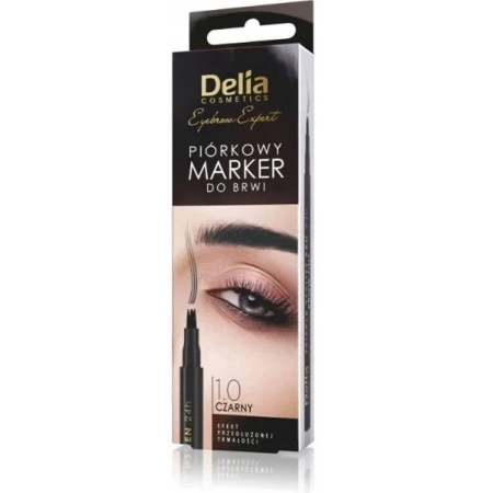 DELIA Eyebrow Expert piórkowy marker do brwi 1.0 Czarny 1,3g 