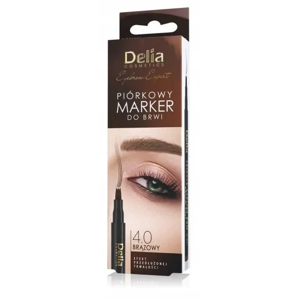 DELIA Eyebrow Expert piórkowy marker do brwi 4.0 Brąz 1,3g