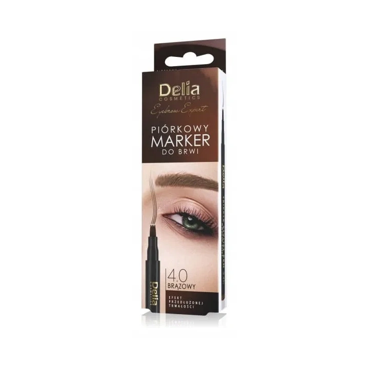 DELIA Eyebrow Expert piórkowy marker do brwi 4.0 Brąz 1,3g