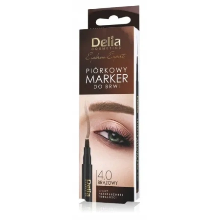 DELIA Eyebrow Expert piórkowy marker do brwi 4.0 Brąz 1,3g