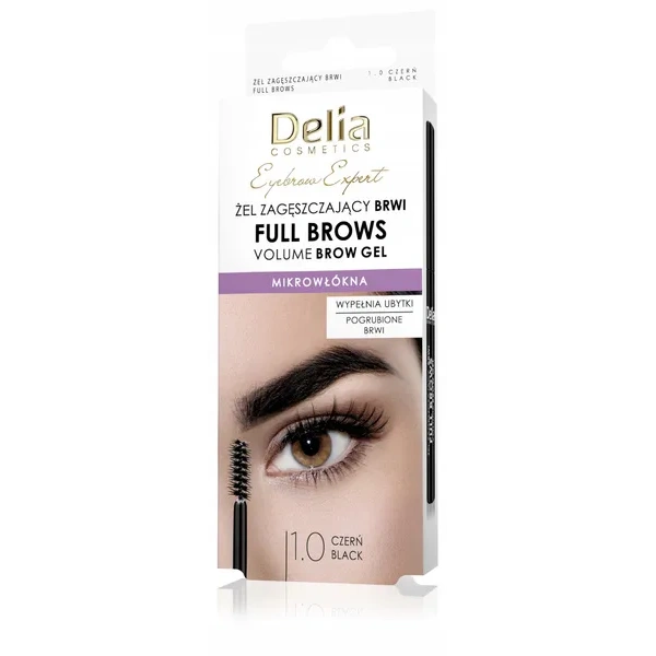 DELIA Eyebrow Expert Full Brows żel zagęszczający brwi 1.0 Czarny 7ml