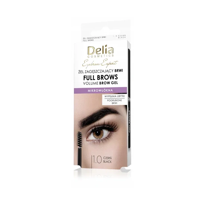 DELIA Eyebrow Expert Full Brows żel zagęszczający brwi 1.0 Czarny 7ml