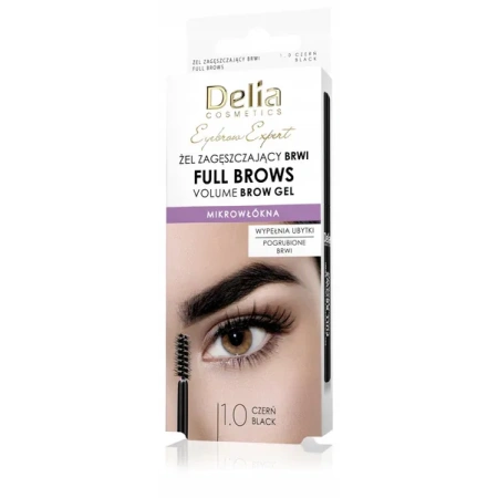 DELIA Eyebrow Expert Full Brows żel zagęszczający brwi 1.0 Czarny 7ml