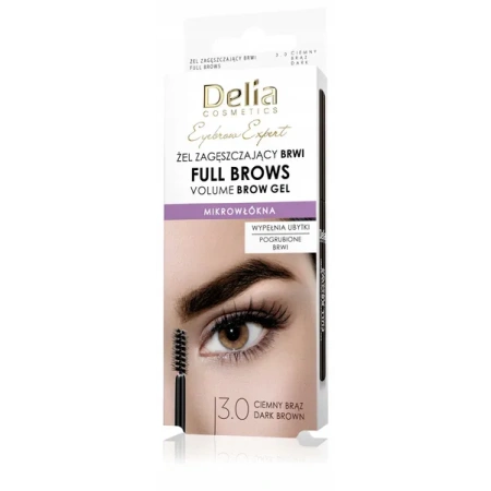 DELIA Eyebrow Expert Full Brows żel zagęszczający brwi 3.0 Ciemny Brąz 7ml