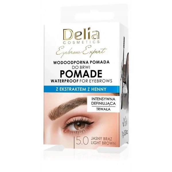 DELIA Eyebrow Expert Pomade wodoodporna pomada do brwi 5.0 jasny brąz 7g