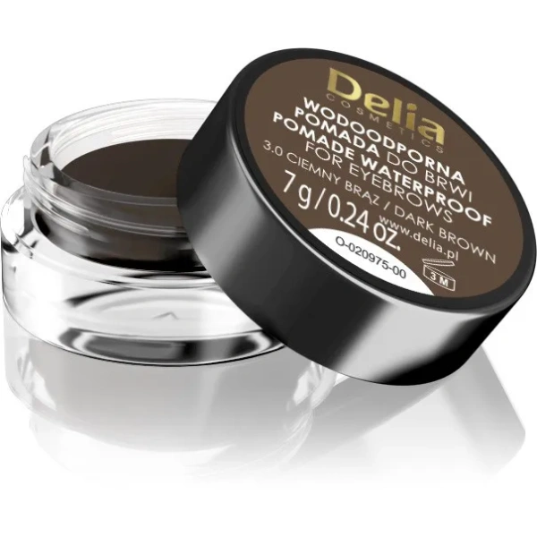 DELIA Eyebrow Expert Pomade wodoodporna pomada do brwi 3.0 ciemny brąz 7g