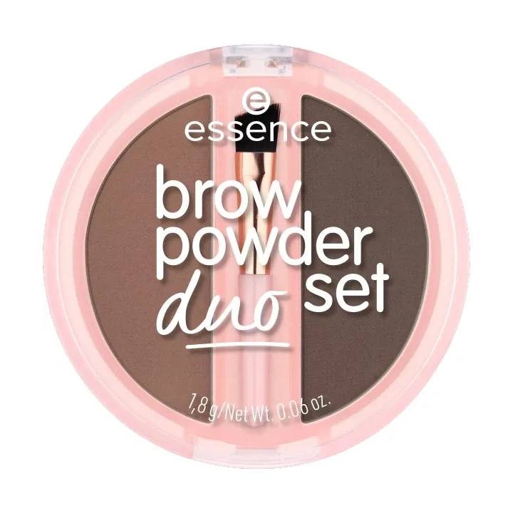 ESSENCE Brow Powder Duo Set pudrowy zestaw do brwi 02 Medium 1,8ml 