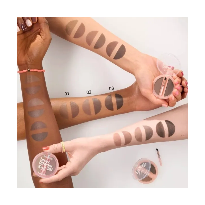 ESSENCE Brow Powder Duo Set pudrowy zestaw do brwi 01 Light 1,8ml 