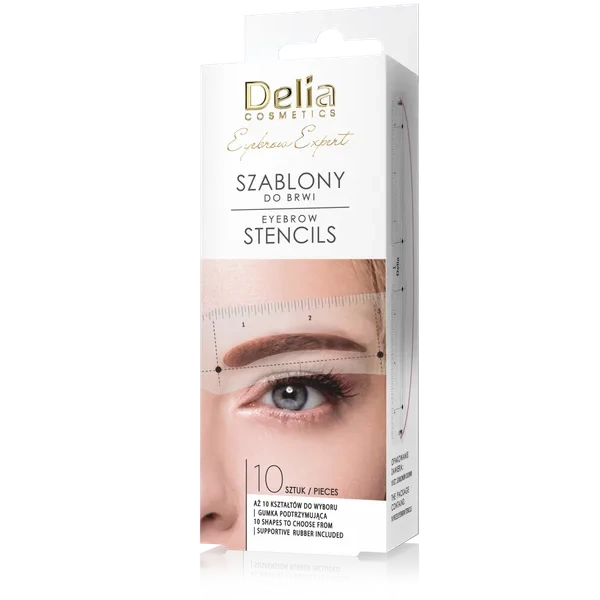 DELIA Eyebrow Expert szablony do brwi 10 różnych kształtów 