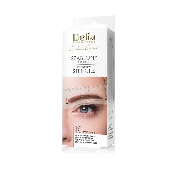 DELIA Eyebrow Expert szablony do brwi 10 różnych kształtów 