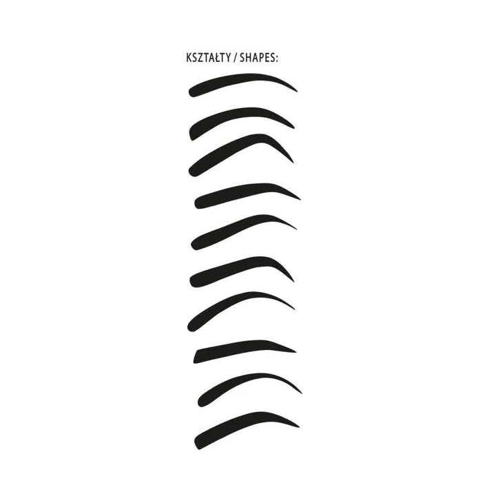 DELIA Eyebrow Expert szablony do brwi 10 różnych kształtów 