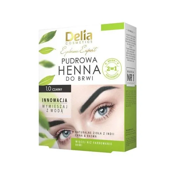 DELIA Eyebrow Expert Pudrowa henna do brwi 1.0 Czarny 4g
