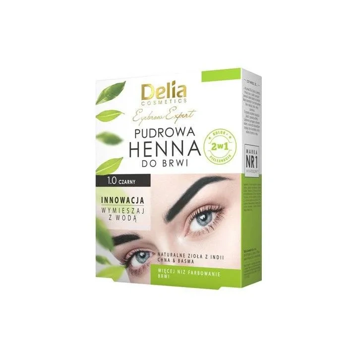 DELIA Eyebrow Expert Pudrowa henna do brwi 1.0 Czarny 4g