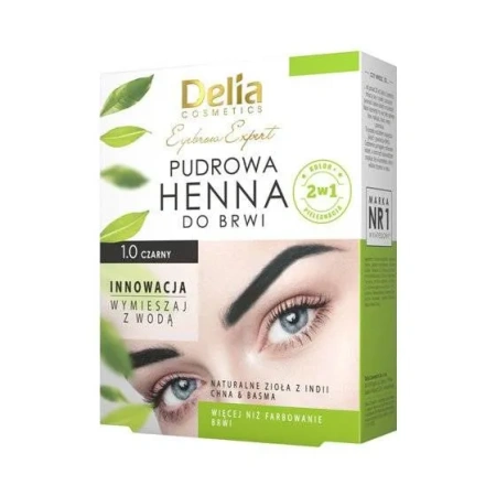 DELIA Eyebrow Expert Pudrowa henna do brwi 1.0 Czarny 4g