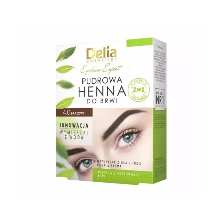 DELIA Eyebrow Expert Pudrowa henna do brwi 4.0 Brąz 4g
