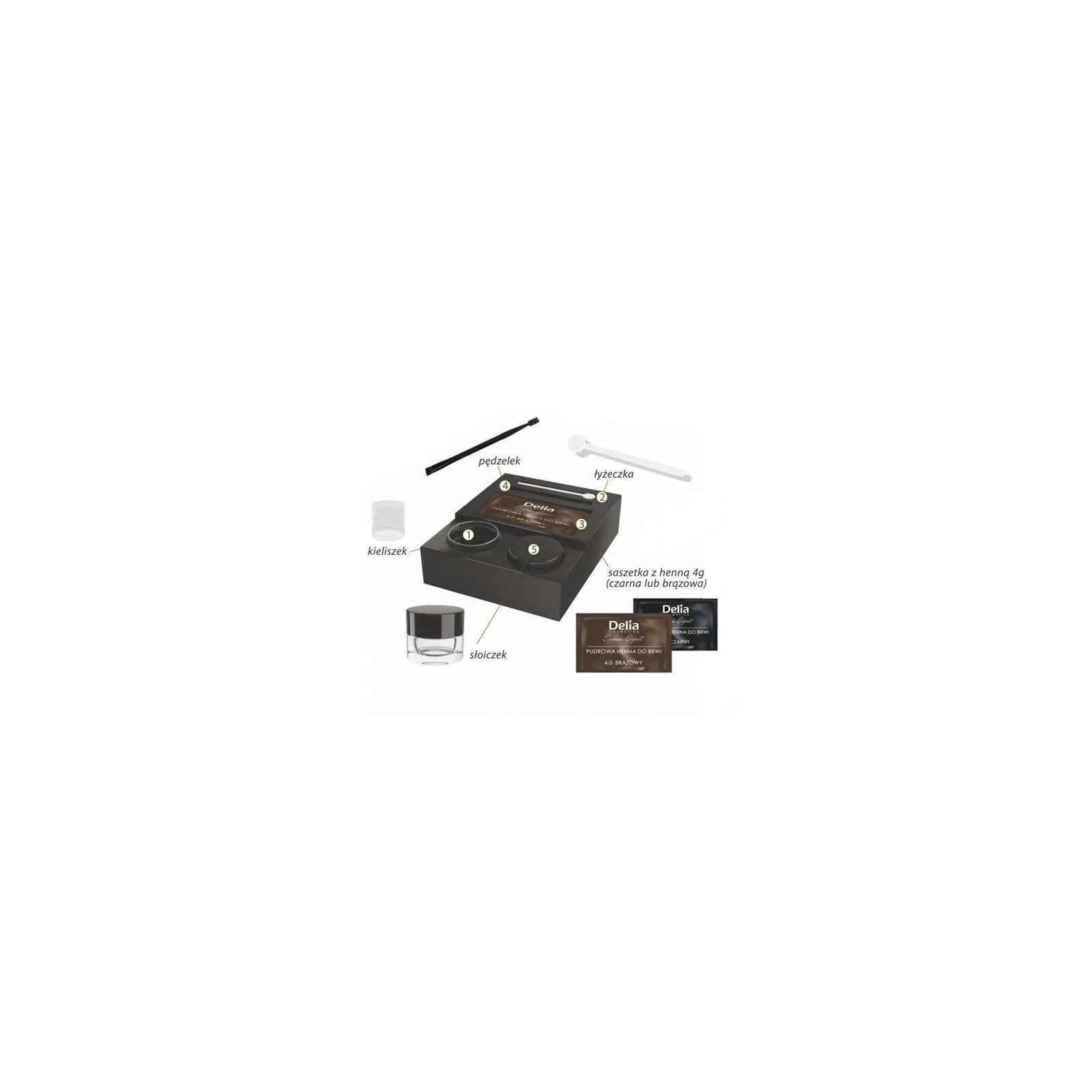 DELIA Eyebrow Expert Pudrowa henna do brwi 4.0 Brąz 4g