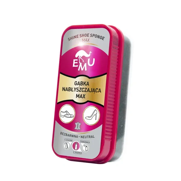 EMU Shine Shoe Sponge gąbka do butów z pastą nabłyszczająca Max bezbarwna