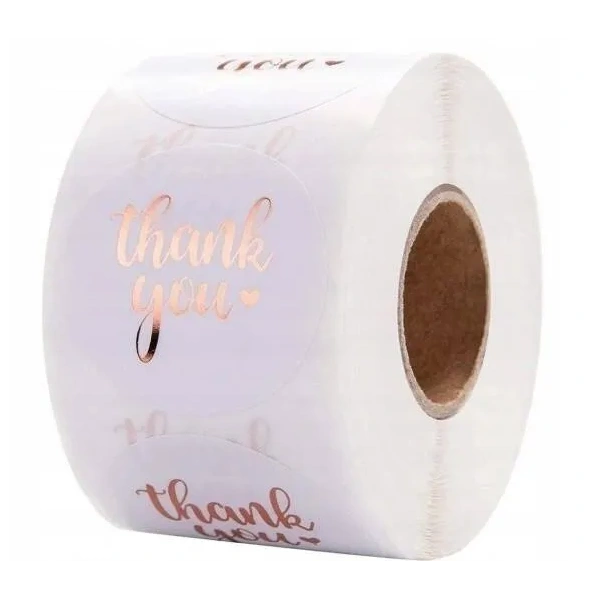 ECARLA naklejki Thank You opalizujące Rose Gold NNK07 500szt 