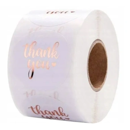ECARLA naklejki Thank You opalizujące Rose Gold NNK07 500szt 