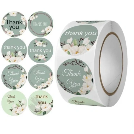 ECARLA naklejki na taśmie Thank You 25mm Boho NNK06 500szt