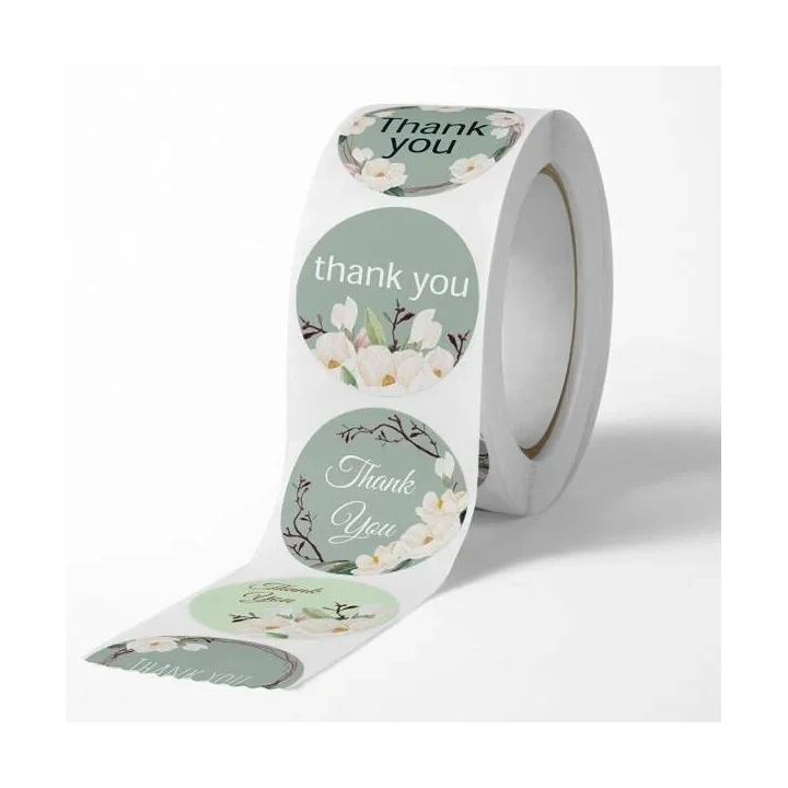 ECARLA naklejki na taśmie Thank You 25mm Boho NNK06 500szt