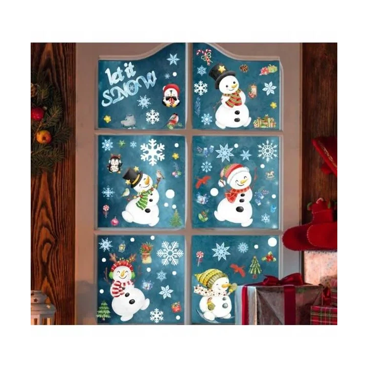 ECARLA naklejki na szybę świąteczne kolorowe 8 arkuszy 20x30cm NKD13 