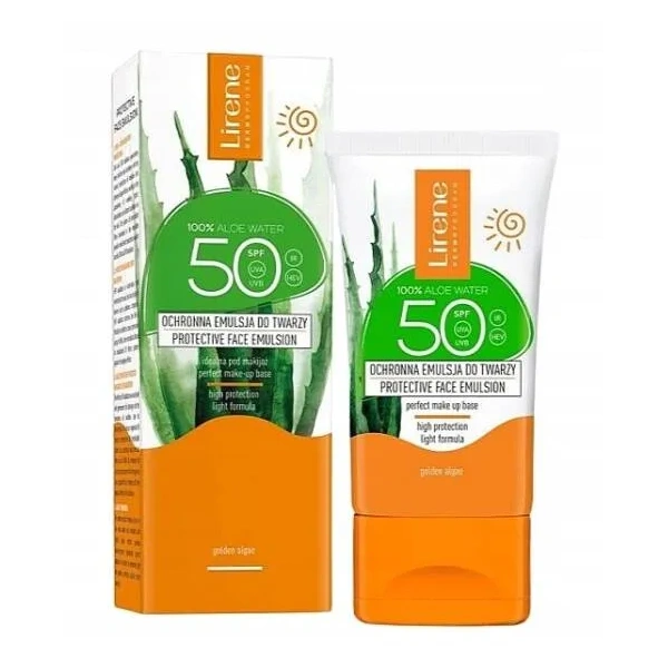 LIRENE Sun ochronna emulsja do twarzy nawilżająca SPF50, Aloes WTP 50ml