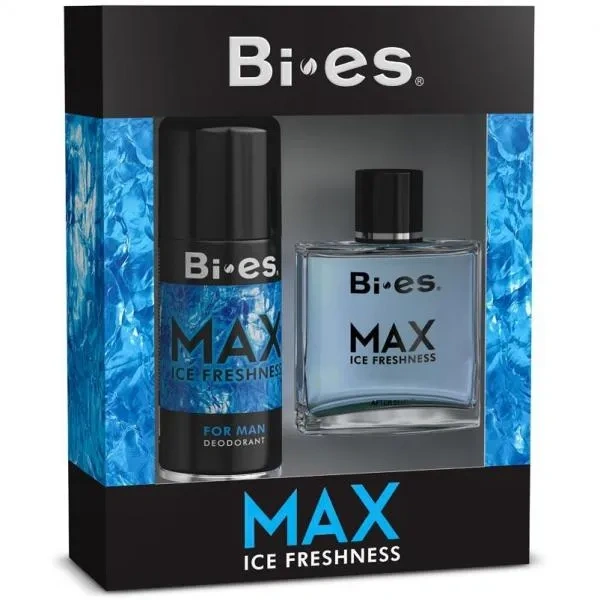 BIES Men Max Ice Freshness zestaw prezentowy [woda toaletowa 100ml + dezodoran 150ml]