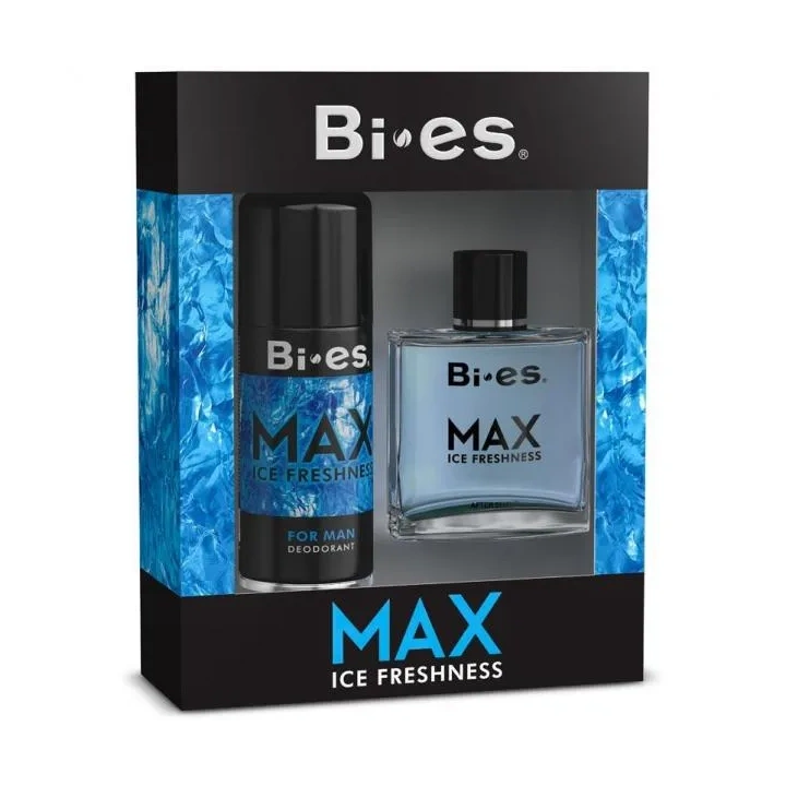 BIES Men Max Ice Freshness zestaw prezentowy [woda toaletowa 100ml + dezodoran 150ml]