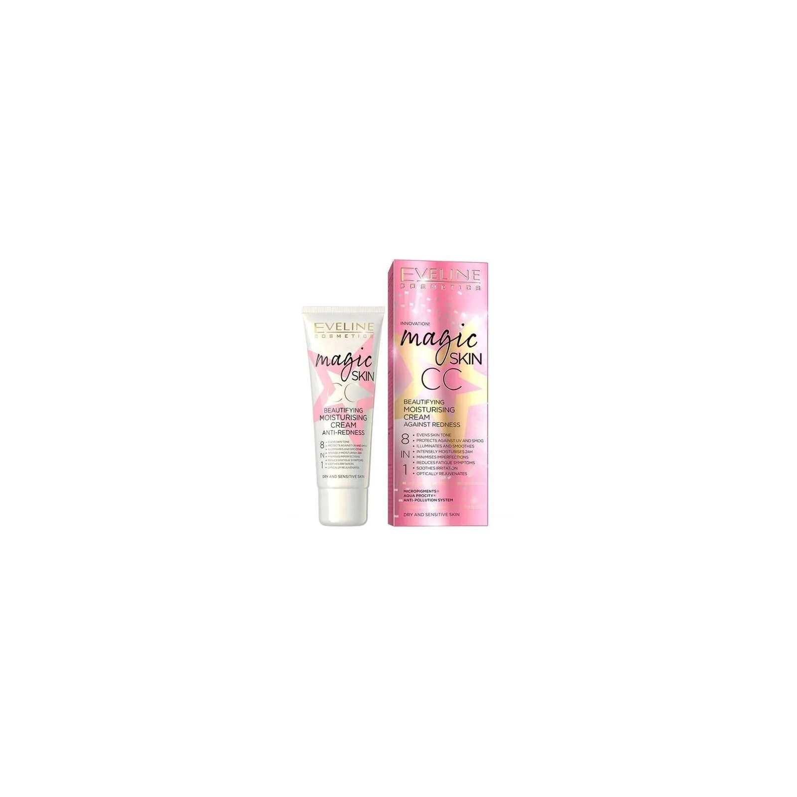 EVELINE Magic Skin nawilżający krem CC redukujący zaczerwienienia 8w1 50ml