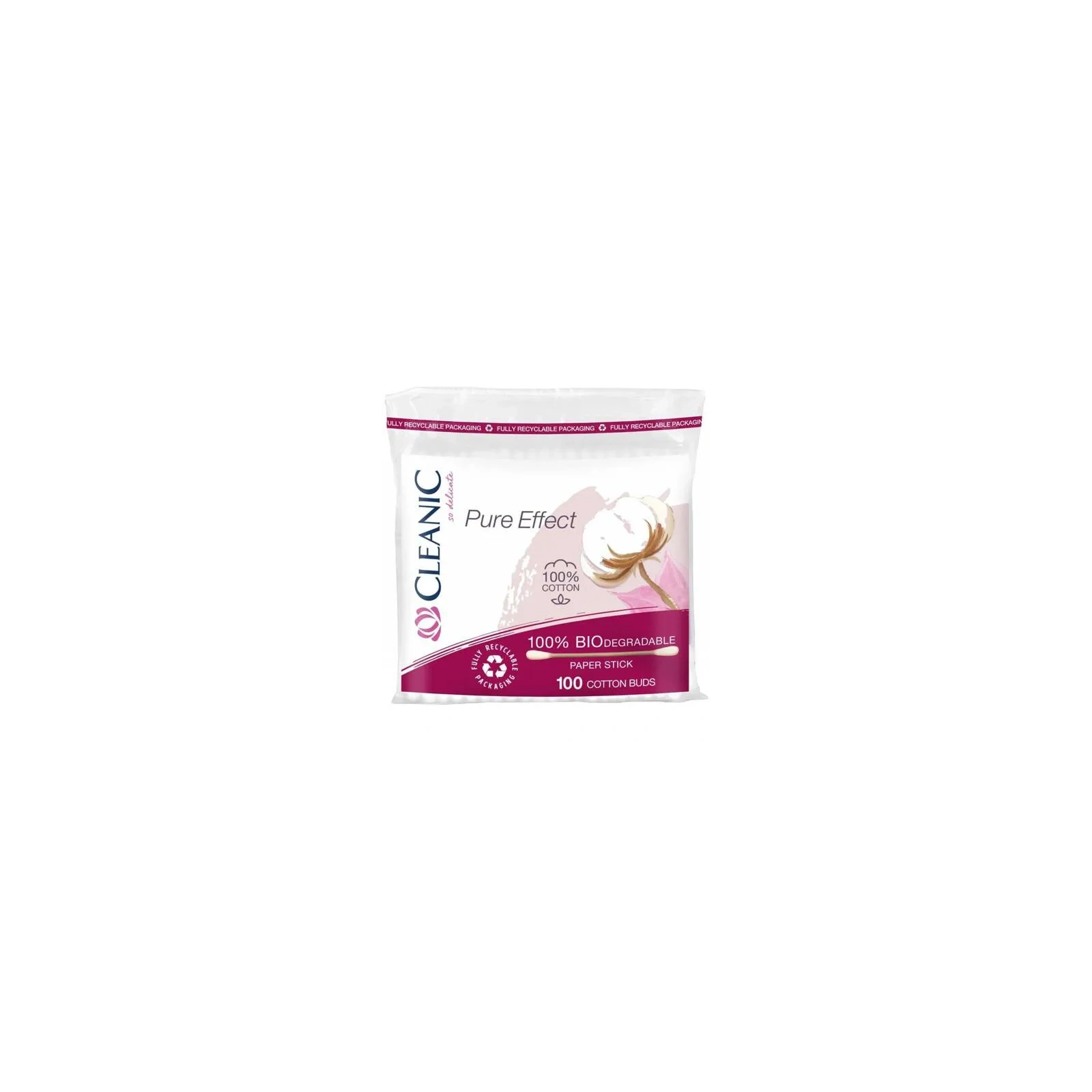 CLEANIC Pure Effect biodegradowalne patyczki higieniczne w folii 100szt