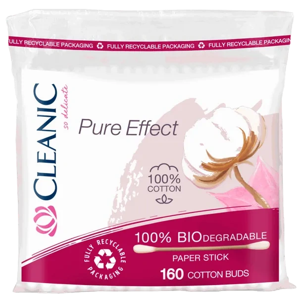 CLEANIC Pure Effect patyczki kosmetyczne w foli 160szt