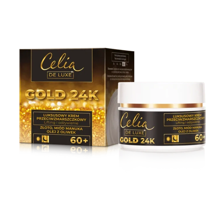 CELIA De Luxe Gold 24k 60+ krem przeciwzmarszczkowy 50ml