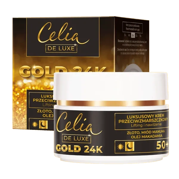 CELIA De Luxe Gold 24k 50+ krem przeciwzmarszczkowy 50ml