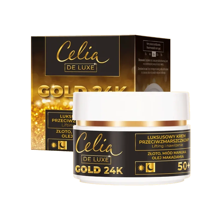 CELIA De Luxe Gold 24k 50+ krem przeciwzmarszczkowy 50ml