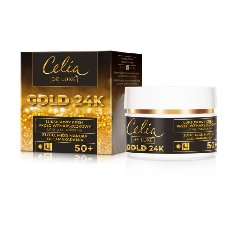 CELIA De Luxe Gold 24k 50+ krem przeciwzmarszczkowy 50ml