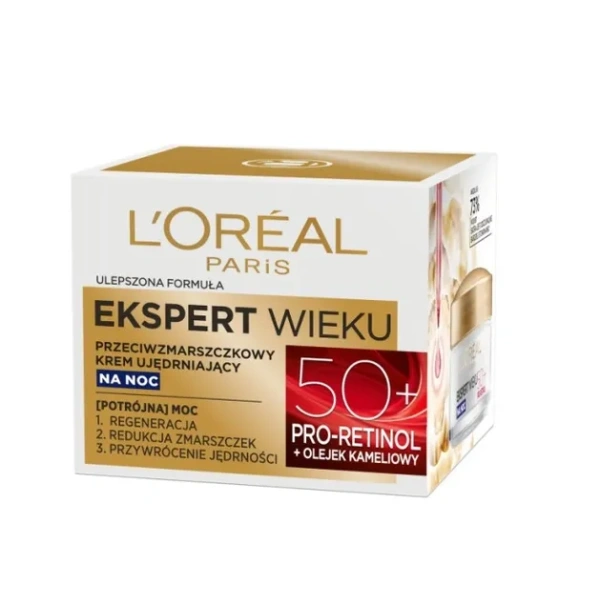 L'OREAL Ekspert Wieku 50+ przeciwzmarszczkowy krem ujędrniający  na noc 50ml