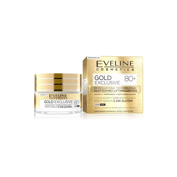 EVELINE Gold Exlusive 80+ krem-serum odbudowujące 50ml