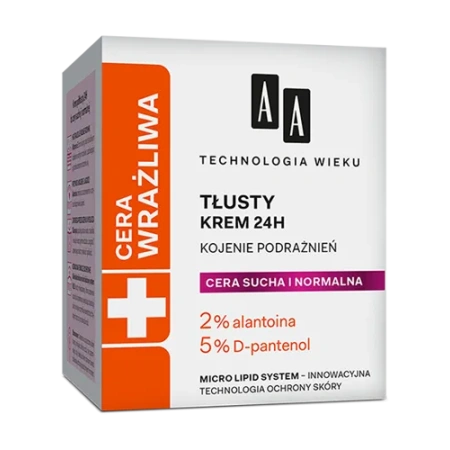 AA Technologia Wieku Cera Wrażliwa krem tłusty 24h 50ml