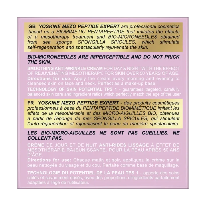 DAX Yoskine Mezo Peptide Expert krem przeciwzmarszczkowy wygładzający 50+ 50ml