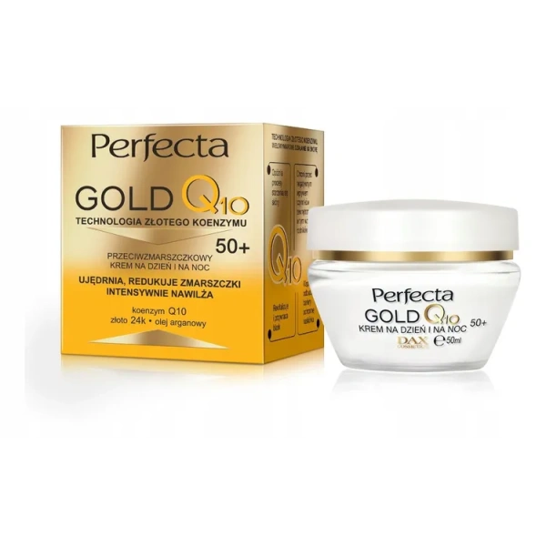 DAX Perfecta Gold Q10 krem przeciwzmarszczkowy na dzień i noc 50+ 50ml