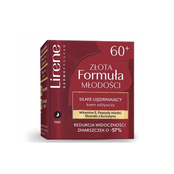 LIRENE Złota Formuła Młodości krem 60+ przeciwzmarszczkowy na noc 50ml