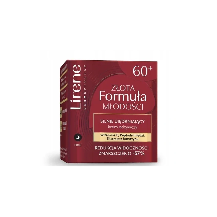 LIRENE Złota Formuła Młodości krem 60+ przeciwzmarszczkowy na noc 50ml